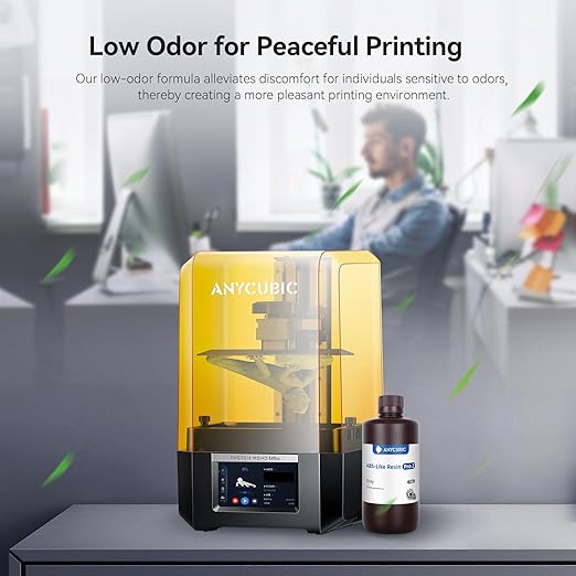 ANYCUBIC ABS-Like Resin Pro 2, 3D Printer Resin with Enhanced Strength and Toughness, High Precision and Minimal Shrinkage, Wide Compatibility for All LCD Resin 3D Printers (Grey+Clear, 2kg)