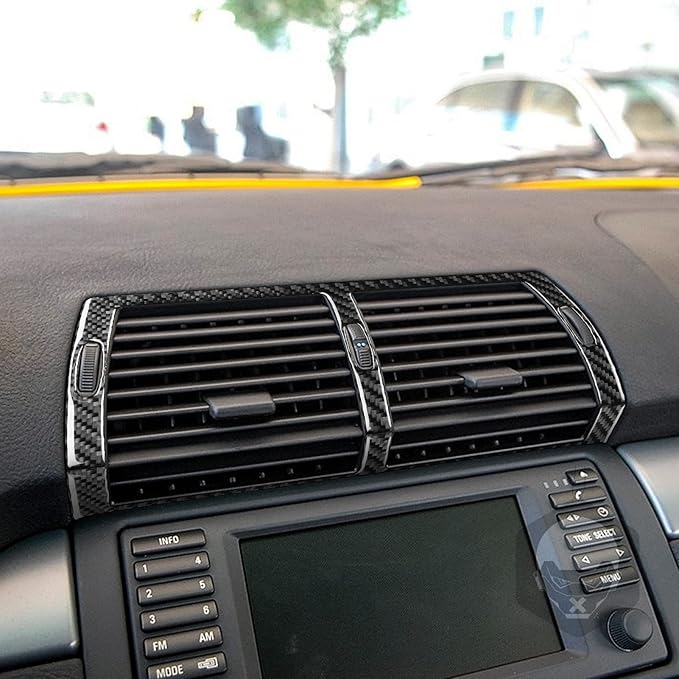 Carbon Fiber Interior Full Compatible with BMW X5 Central air-Conditioning air Outlet 2 pcs-1