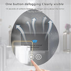 Illuminated LED Bathroom Mirror 500x800mm Wall Mounted Smart Vanity Mirror with Demister Pad Energy-Saving Three-Color Light Multifunctional Backlit Design