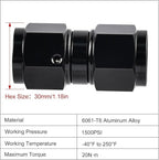 EVIL ENERGY 12AN Female to 12AN Female Straight Swivel Coupler Union Fitting Adapter Aluminum Black 2PCS