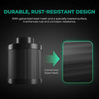 MARS HYDRO 6 Inch Carbon Filter, Inline Air Filter Odor Control with Australian Virgin Charcoal, Carbon Filter for Inline Fan, Grow Tent, Hydroponics, Pre-Filter Included, Reversible Flange
