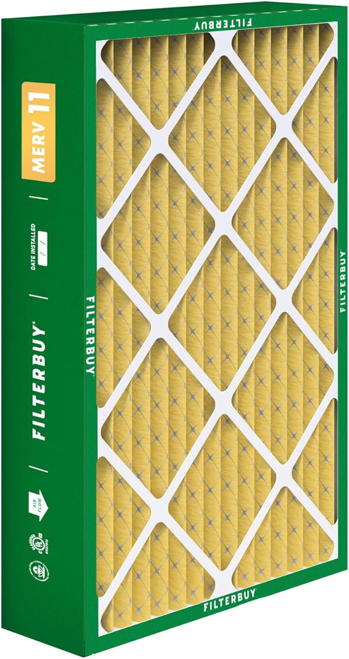 Filterbuy 17x26x4 Air Filter MERV 11 Superior Pet & Allergy Defense (2-Pack), Electrostatic Pleated HVAC AC Furnace Filters Replacement for Lennox (Actual Size: 16.56 x 25.94 x 4.13)