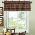 2 Pack Kitchen Valance for Windows, Farm Brown Wood Board Light Filtering Rod Pocket Valances Short Curtain, Vintage Farmhouses Barn Window Curtain for Bedroom Bathroom Living Room 54x18in