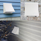 10 Inch Hooded Wall Vent with Screen and Damper,Galvanized Steel Exterior Wall Exhaust Vent Cover Cap for Kitchen Range Hood Duct Ventilation Outside Air Exhaust Applications,White