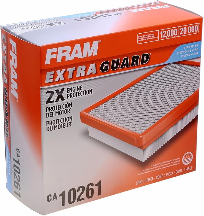FRAM Extra Guard CA10261 Replacement Engine Air Filter for 2007-2022 Dodge Ram 2500-5500 (6.4L & 6.7L), Provides Up to 12 Months or 12,000 Miles Filter Protection