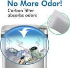 iTouchless 3-Pack AbsorbX Compact Odor Filters For Trash Cans and Compost Bins, Absorbs Garbage Smells, All Natural Activated Carbon