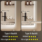 Backlit LED Illuminated Bathroom Mirror with LED Lights, Lighted Bathroom Makeup Wall Mounted Mirror with Demister Pad, Sensor Touch Switch, Horizontal/Vertical(A,H75*W100CM/H29.5*W39.3IN)