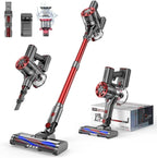 Cordless Vacuum Cleaner for Home, 80,000PRM Powerful 4 in 1 Lightweight Stick Vacuum with 2 Adjustable Suctions, Max 40 Mins Runtime, 2600mAh Rechargeable Vacuum Cleaners (Afterglow Red)