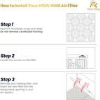 MervKing 20x25x4 Air Filter Actual Size: 19.88" x 24.88" x 4.31" MERV 13 MPR 1500-1900 | MADE IN USA | 1-Pack | Pleated HVAC AC Furnace Replacement