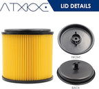 VCFS Replacement Filter for Vacmaster 5-16 Gallon Standard Cartidge Filter and Retainer，Also fit for shopvac 5-20 Gallon