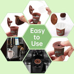 Aussen Disposable Coffee Paper Filters Replacement Kerig Filter Fit All Keurig Single Serve Filter Brands Compatible with Reusable Single Serve Pods Keurig Coffee Maker (White with Lid, 300pcs)