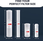 LiquaGen Activated Alumina + Carbon + KDF-55 Replacement Water Filter Cartridge – Helps Manage Fluoride, Chlorine & Taste, Refillable 2.5" x 10", 2.5" x 20", 4.5" x 10", 4.5" x 20" (1, 2.5" x 20")