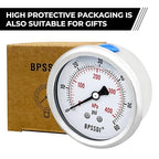 0-60 Psi Glycerin Liquid Filled Low Pressure Gauge, 2.5" Dial Size, 1/4" G Back Mount, 304 Stainless Steel Case, for Water Pipe, HVAC, Water Oil Air Pressure Test