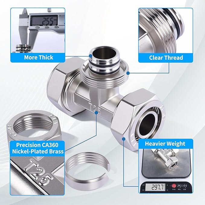 Shop Air Line Kit 3/4” 200FT Compressed Air Piping System HDPE-Aluminum-HDPE Air Tubing with 4-Way Aluminum Blocks Brass Valves Air Piping Fittings Kit Air Compressor Accessories for Garage