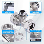 Shop Air Line Kit 3/4” 200FT Compressed Air Piping System HDPE-Aluminum-HDPE Air Tubing with 4-Way Aluminum Blocks Brass Valves Air Piping Fittings Kit Air Compressor Accessories for Garage
