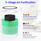 2-Pack Core 300 Replacement Filter Compatible with LEVOIT Core 300 and Core 300S Air Purifier, H13 True HEPA, High-Efficiency Activated Carbon, Replace Core300-RF-TX, Green