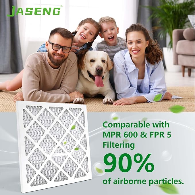 12x12x1 AC Furnace Air Filters,(4-Pack) MERV 8 Dust Defense, JASENG MPR 600 Pleated HVAC Replacement Air Filter (exact dimensions: 11 3/4"x11 3/4"x3/4")