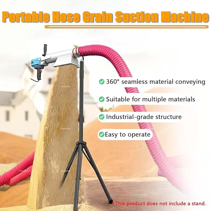 Granule Conveyor, 2000W Industrial Screw Machine For Powder And Cement. Efficiently Handles Sand, Grain, And Various Pellets, For Construction Sites And Feed Production.