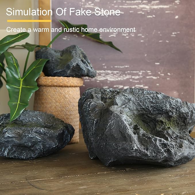 Outdoor Fake Rock Cover Realistic Lightweight Fiberglass Artificial Landscape Boulder Enclosure Protection Dome for Well Pump Septic Tank Electrical Boxes R (F)