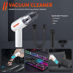 Reesibi 4 in 1 Powerful Compressed air Duster - 150000RPM Cordless Air Blower & 15KPA Car Vacuum Cleaner - Brushless Motor Electric Dust Blower with 3 Speed & 7600mAh Battery - Keyboard Cleaner Kit