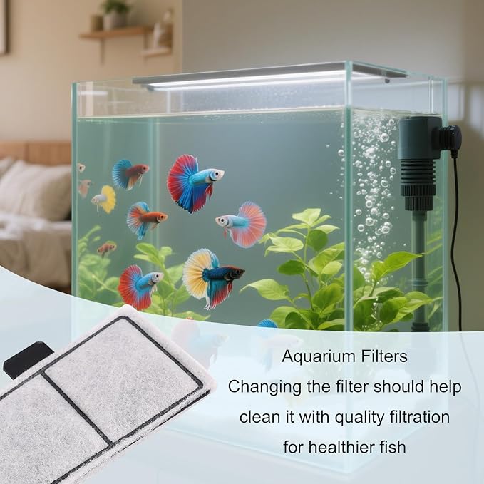 8pcs Filter Cartridges for Top Fin EF-S & BF5 BETTAFLO, 9.5x5.5cm/3.74x2.17in Aquarium Filter Replacement for Fish Tank Water Filtration