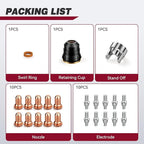 ARCCAPTAIN 23Pcs IPT60 Plasma Cutter Torch Consumables, .040" Plasma Cutter Accessories for ARCCAPTAIN CUT55 NON-HF, CUT55 MP and CUT60 Non-HF, Work with 40-50A Current