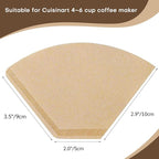 #2 Natural Brown Paper Cone Coffee Filters, Unbleached Coffee Filter 2, Fit 2~6 Cup Cuisinart Black & Decker Coffee Maker & #2 Cone Drippers, Replace Melitta Filters No.2 (100)