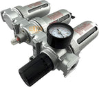 3/8" NPT MID FLOW Filter Regulator Coalescing Desiccant Dryer System For Compressed Air Lines, Poly Bowls, Great For Paint Spray And Plasma Cutter (AUTO DRAIN)