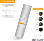 Max Water 20" x 4.5" 10 Micron Sediment Water Filter, Whole House Water Filter Replacement Cartridge, Melt Blown Polypropylene (PP), Fits Any Standard 20 Inch Filter Housing, 2 Pack