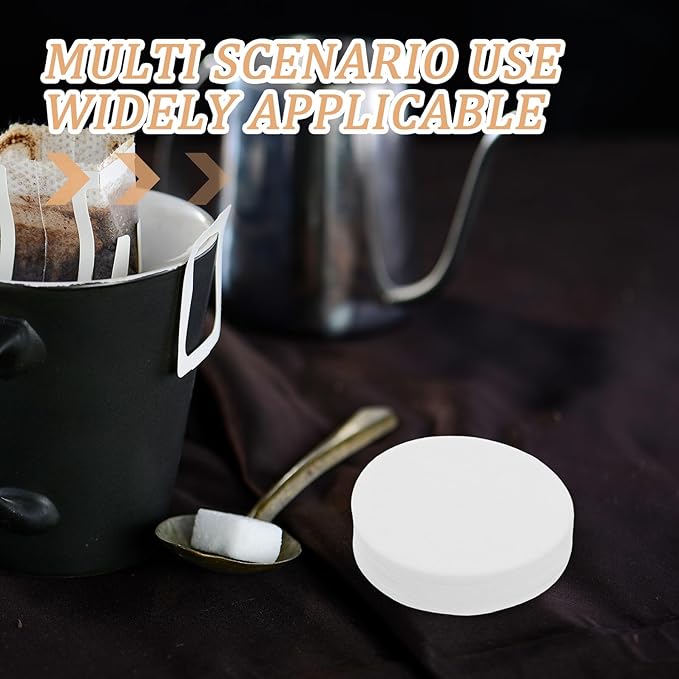 300pcs White round Disposable Coffee Filters 64mm for Drip Coffee Makers Sediment-free Filtration Paper Portable Accessories for Home and Office Use