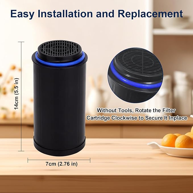 FC-50 Replacement Filters Compatible with Vitamix Foodcycler FC-50, FC-30 Models, Activated Carbon Odor Absorbing Filter, Compost Bin Odor Eliminator for Kitchen (6 Packs)