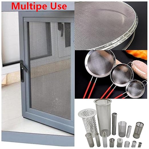 Stainless Steel Mesh Screen #60Mesh -Size:15.7"x47.2"(40x120cm) SS304 Wire Mesh Screen, for Vent,Cage,Garden, Window Screen, Filter Mesh, DIY Mesh