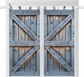 Farmhouse Wood Grain Bathroom Curtains 63 Inch Length, Window Curtains Tab Top, Vintage Country Barn Gate Textured Light Filtering Window Treatments Drapes 52"x63" 2 Panel
