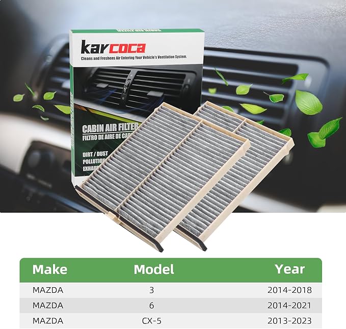 CF11811 Cabin Air Filter With Activated Carbon Compatible with CX5 2013-2024,6 2014-2021,3 2014-2018 (2 Pack)