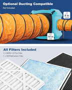 ALORAIR PureAiro HEPA Max 870 Air Scrubber 3-Stage Filtration,Negative Machine Air Scrubber | Professional Water Damage Restoration for Air Cleaner | up to 550 CFM