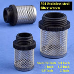 Durable 304 Stainless Steel Water Filter Screen - 1/2" to 2" External Thread for Aquariums, Ponds, Hydroponics(20Pcsx1.5In)
