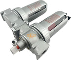 1/2" NPT MID FLOW 2 Stages Coalescing Filter Desiccant Dryer System For Compressed Air Lines, Poly Bowls, Great For Paint Spray And Plasma Cutter