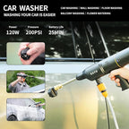 BAYU 3 in 1 Car Smart Kit, 8000PA Car Vacuum Cleaner, 200PSI Cordless Pressure Washer, 150PSI Tire Inflator Portable Air Compressor for Car, Bike, Motor (E)