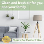 Nispira True HEPA Filter (Small) with 4 Pre-Carbon Filters Compatible with Whirlpool Whispure Air Purifier Models AP150, AP250, AP25030K, APR25530L, APR25130L; Compared to Part # 1183051 1183051K