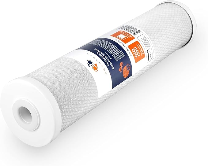 Aquaboon 4.5 x 20 Carbon Block Filter Cartridge Large - 5 Micron Whole House Water Filter Replacement Remove Chlorine Taste Odors Compatible with FC25B, EPM-20BB, CB-BB-20, 155783-43 (1 Pack)