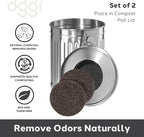 OGGI Set of 2 Charcoal Filters- Replacement Charcoal Filter for Countertop Compost Bin with Lid, Eco Friendly Products