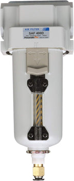 PneumaticPlus SAFD400-N04BD-MEP Compressed Air Coalescing Filter, 0.01 Micron 1/2" NPT - Metal Bowl, Auto Drain, Bracket