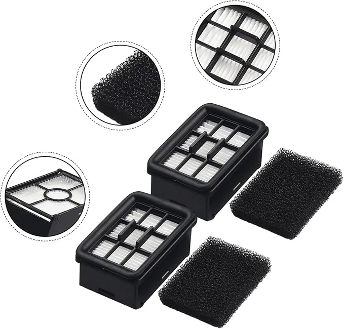 wet dry vacuum cleaner, Compatible For Redkey W12 Floor Scrubber Vacuum Replacement Spare Parts Accessorie HEPA Filter,for home and floor(8pcs)