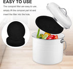 6Pcs 6.5 Inch Charcoal Filters for Kitchen Compost Bin, Replacement Activated Carbon Filters for Countertop Compost Pail Home Bucket Refill Sets, Round