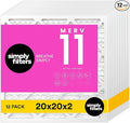 Simply 20x20x2 Air Filter, MERV 11, 12 Pack, Furnace Air Filter for HVAC (Actual Size: 19.5"x19.5"x0.75") DUST, Pet & Allergy Control