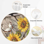 Farmhouse Sunflowers Living Room Curtains 96 Inch Length, Window Curtains Tab Top, Rustic Barn Doors Flowers Butterfly Wooden Light Filtering Window Treatments Drapes 52"x96" 2 Panel