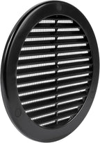 Vent Systems 6" Inch (Opening Dimensions) - Pack of 50 - Black Soffit Vent Cover - Plastic Round Air Vent Grille - Built-in Mesh Screen - HVAC Register Louver for Bathroom, Home, Kitchen
