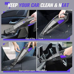 Handheld Vacuum Cordless Cleaner,Powerful Portable and Dust Buster Hand Vcauum Rechargeable with Large-Capacity Battery for CarPetOfficeHome (Purple)