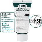 KEZE Food Grade Silicone Grease Pool Lube Tube O Rings Lubricant for Plumber Faucet Gasket Water Filter Rubber Seal Silicon Grease with Brush 1 oz 2-Pack