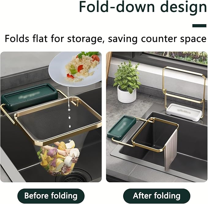 50Pcs Kitchen Residue Mesh Bag Sink Strainer Collapsible Food Catcher Square Bracket Corner Hanging Drain Basket Filter Screen Holder for Waste White 1pcs
